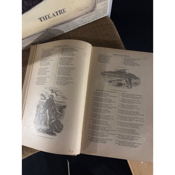 Antique 1885 Longfellow Illustrated Poetical Works Hardcover Book with Souvenir - Picture 9 of 16